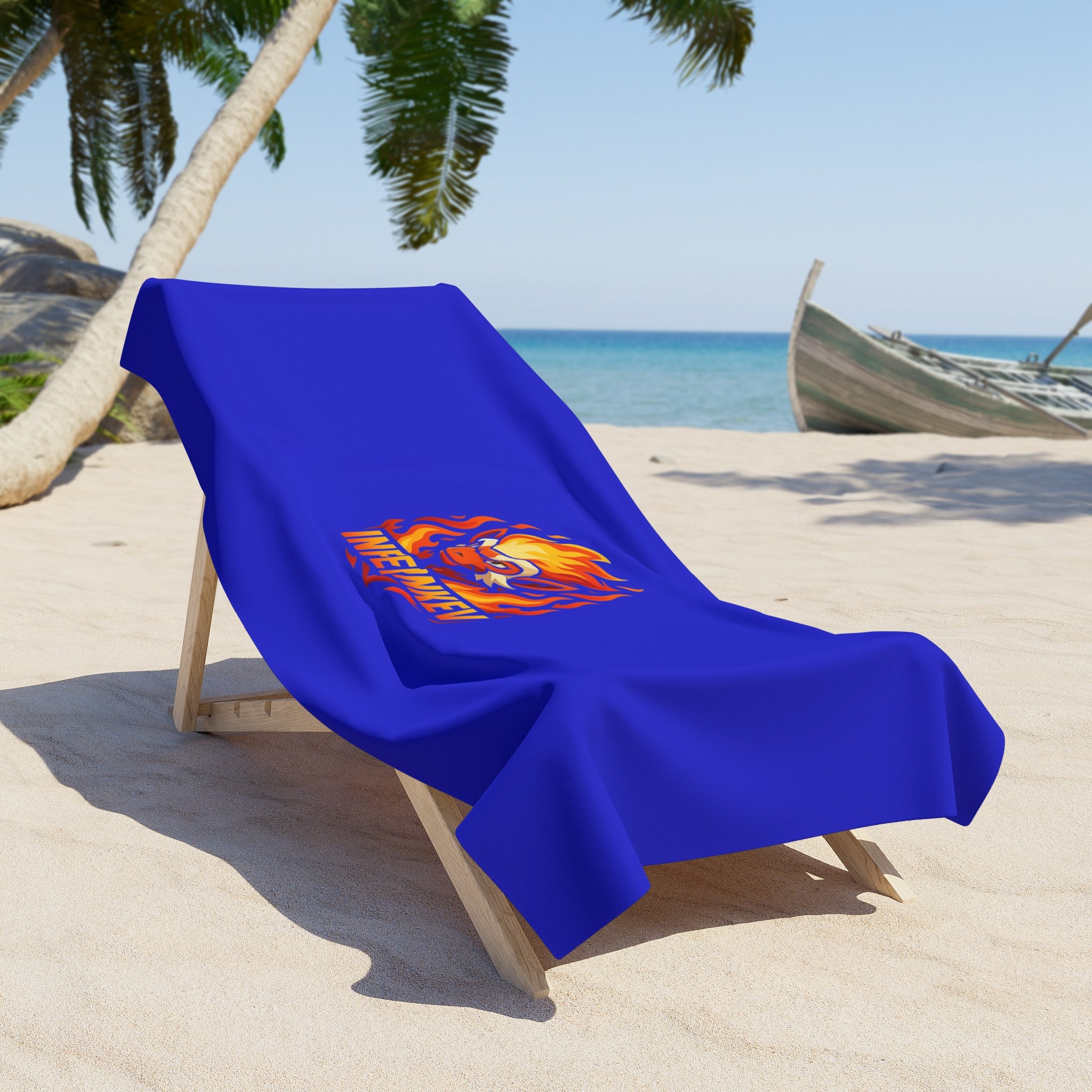 'INFERNKEV' Royal Blue Beach Towel